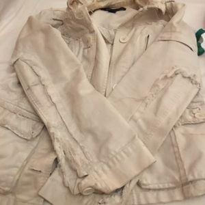 Marc Jacobs white distressed denim jacket